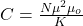 C=\frac{N\mu^2 \mu_o}{K}