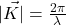 |\vec{K|}=\frac{2\pi}{\lambda}