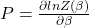 P=\frac{\partial lnZ(\beta)}{\partial\beta}