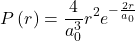 \[P\left(r\right)=\frac{4}{a_0^3}r^2e^{-\frac{2r}{a_0}}\]