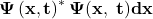 \mathbf{\Psi\left(x,t\right)^\ast\Psi(x,\ t)dx}