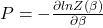 P=-\frac{\partial lnZ(\beta)}{\partial\beta}