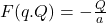 F (q.Q) = -\frac{Q}{a}