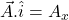 \vec{A}.\hat{i}=A_x