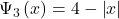 \mathrm{\Psi}_3\left(x\right)=4-\left|x\right|