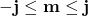 -\mathbf{j}\le\mathbf{m}\le\mathbf{j}