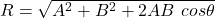 R = \sqrt{A^2+B^2+2AB\ cos\theta}