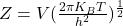 Z=V(\frac{2\pi K_BT}{h^2})^\frac{1}{2}