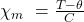 \chi_m\ =\frac{T-\theta}{C}