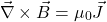 \[\vec{\nabla}\times\vec{B}=\mu_0\vec{J}\]