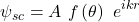 \psi_{sc}={A\ f\left(\theta\right)\ e}^{ikr}