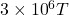 3\times{10}^6T