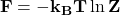 \[\mathbf{F=-k_BT\ln{Z}}\]