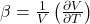 \beta=\frac{1}{V}\left(\frac{\partial V}{\partial T}\right)