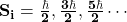 \mathbf{S_i=\frac{\hbar}{2},\frac{3\hbar}{2},\frac{5\hbar}{2}\cdots}