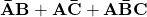 \mathbf{\bar{A}B+A\bar{C}+A\bar{B}C}