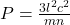 P=\frac{3l^2c^2}{mn}