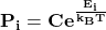 \[\mathbf{P_i=Ce^\frac{E_i}{k_BT}}\]