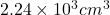 2.24\times{10}^3cm^3