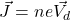 \vec{J}=ne\vec{V_d}