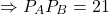 \[\Rightarrow P_{A} ∶ P_{B}=2∶1\]