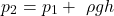 \[p_2=p_1+\ \rho gh\]