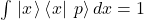 \int\left.\left|x\right.\right\rangle\left\langle\left.x\right|\right.\left.p\right\rangle dx=1