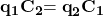 \mathbf{q_1C_2{=q}_2C_1}