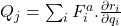 Q_j=\sum_{i}{F_i^a.\frac{\partial r_i}{\partial q_i}}