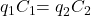 q_1C_1{=q}_2C_2