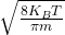 \sqrt{\frac{8K_BT}{\pi m}}