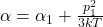 \alpha=\alpha_1+\frac{p_1^2}{3kT}